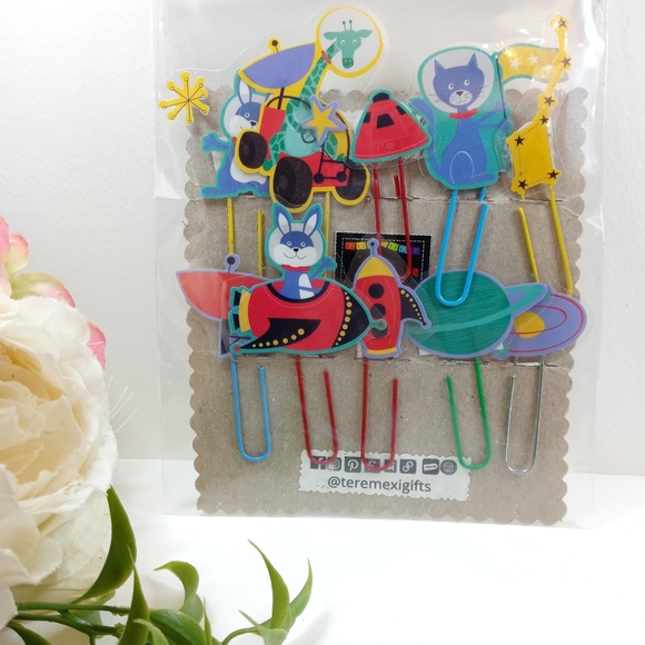 Sticker Paper Clips, kids Bookmark Paper Clips, Planner Accessory, Stationary, - Picture 2 of 3